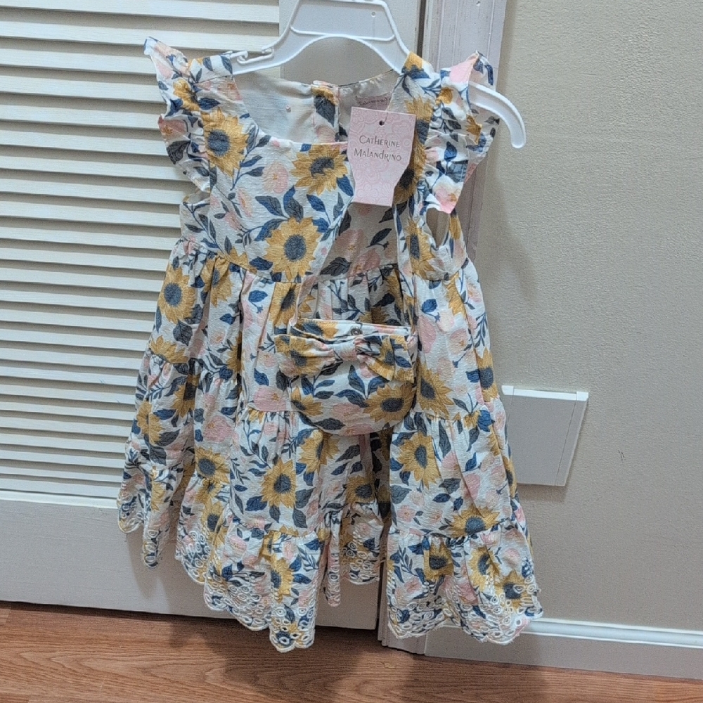 NWT Catherine Malandrino Floral Dress with Ruffles